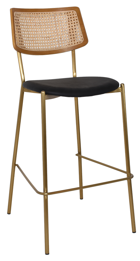 EZ Texas Metal Leg Rattan Back Barstool - Light Oak