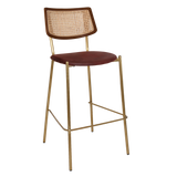 EZ Texas Metal Leg Rattan Back Barstool - Light Walnut