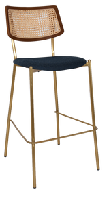 EZ STOOL TEXAS BRASS - RATTAN LIGHT WALNUT