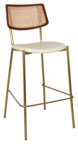 EZ STOOL TEXAS BRASS - RATTAN LIGHT WALNUT
