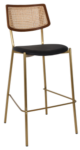 EZ STOOL TEXAS BRASS - RATTAN LIGHT WALNUT