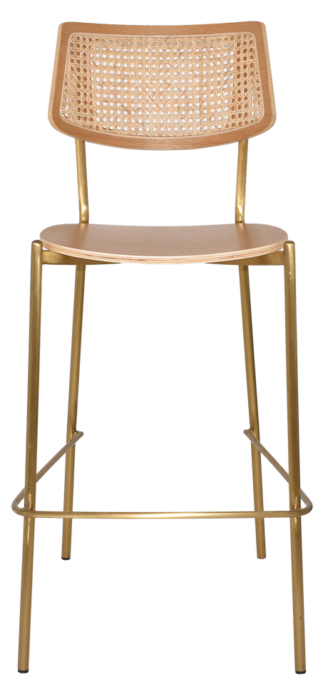 EZ Texas Metal Leg Rattan Back Barstool - Natural