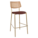 EZ Texas Metal Leg Rattan Back Barstool - Natural