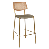 EZ Texas Metal Leg Rattan Back Barstool - Natural