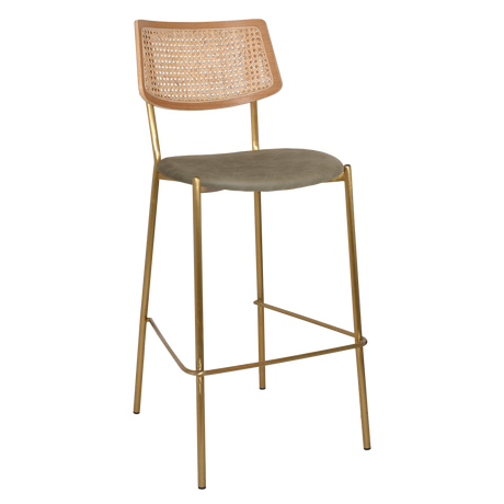 EZ Texas Metal Leg Rattan Back Barstool - Natural