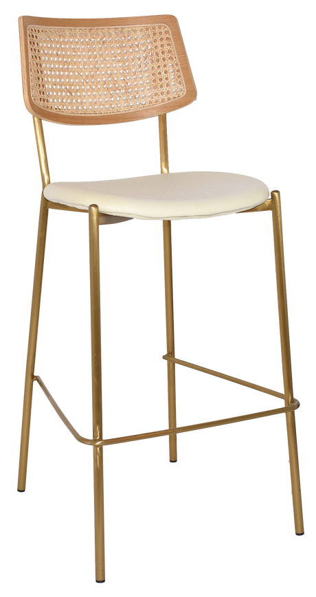 EZ Texas Metal Leg Rattan Back Barstool - Natural