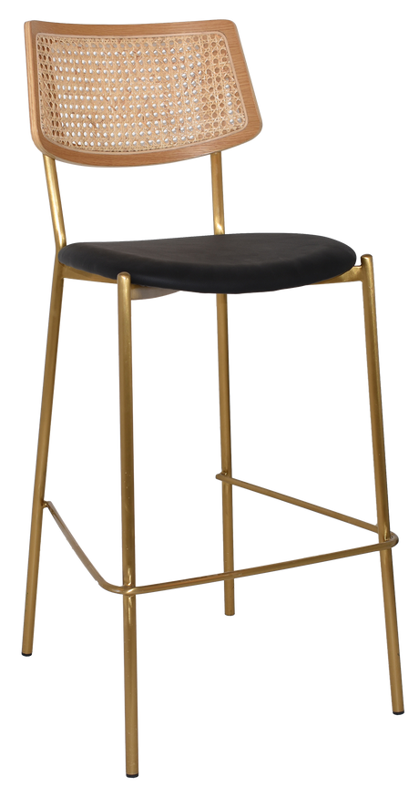 EZ Texas Metal Leg Rattan Back Barstool - Natural