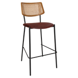 EZ Texas Metal Leg Rattan Back Barstool - Light Oak