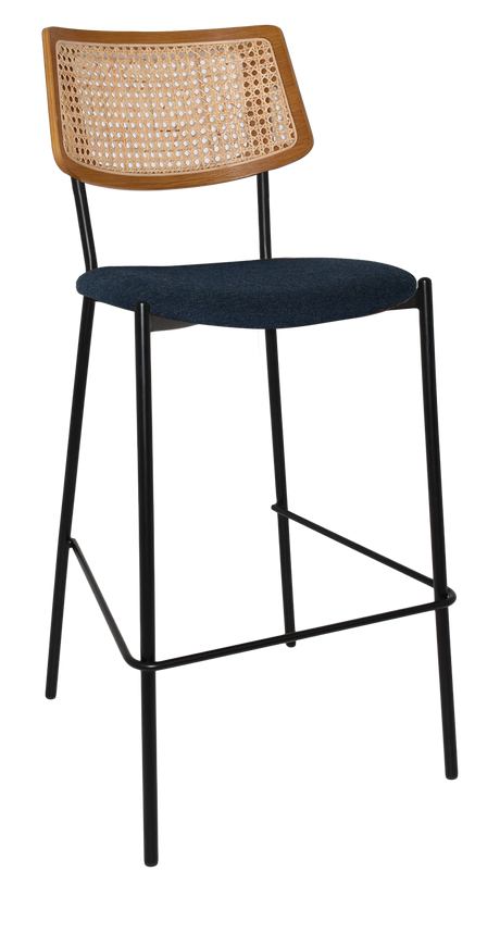 EZ Texas Metal Leg Rattan Back Barstool - Light Oak