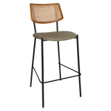 EZ Texas Metal Leg Rattan Back Barstool - Light Oak
