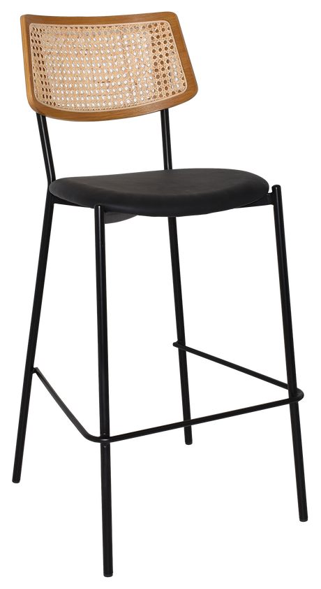 EZ Texas Metal Leg Rattan Back Barstool - Light Oak