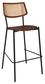 EZ STOOL TEXAS BRASS - RATTAN LIGHT WALNUT