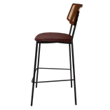 EZ Texas Metal Leg Rattan Back Barstool - Light Walnut