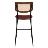 EZ Texas Metal Leg Rattan Back Barstool - Light Walnut