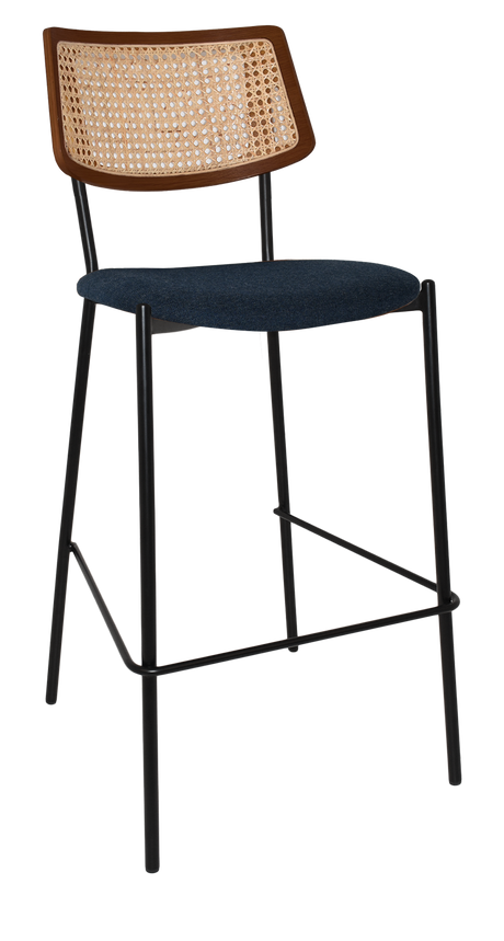 EZ Texas Metal Leg Rattan Back Barstool - Light Walnut