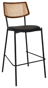 EZ STOOL TEXAS BRASS - RATTAN LIGHT WALNUT