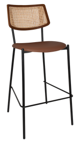 EZ STOOL TEXAS BRASS - RATTAN LIGHT WALNUT