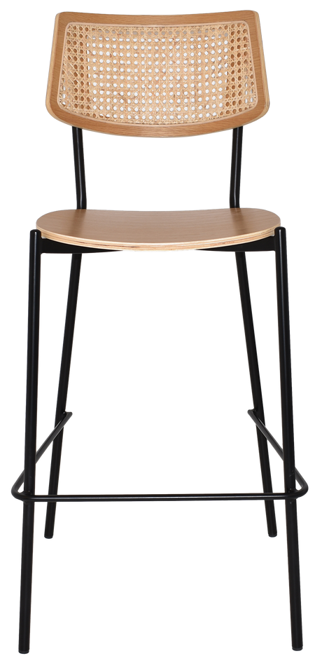 EZ Texas Metal Leg Rattan Back Barstool - Natural