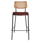 EZ Texas Metal Leg Rattan Back Barstool - Natural