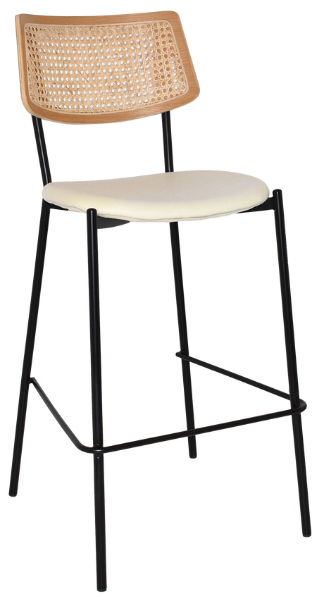 EZ Texas Metal Leg Rattan Back Barstool - Natural
