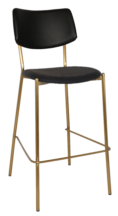 EZ Texas Metal Leg PU Leather Upholstered Barstool