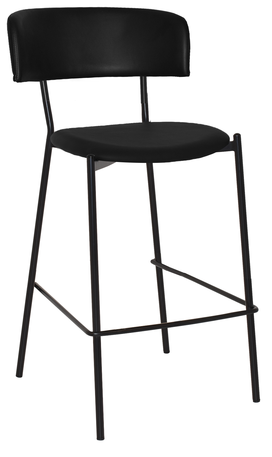 EZ STOOL LUGANO UPH 2 BLACK - EASTWOOD BORDEAUX