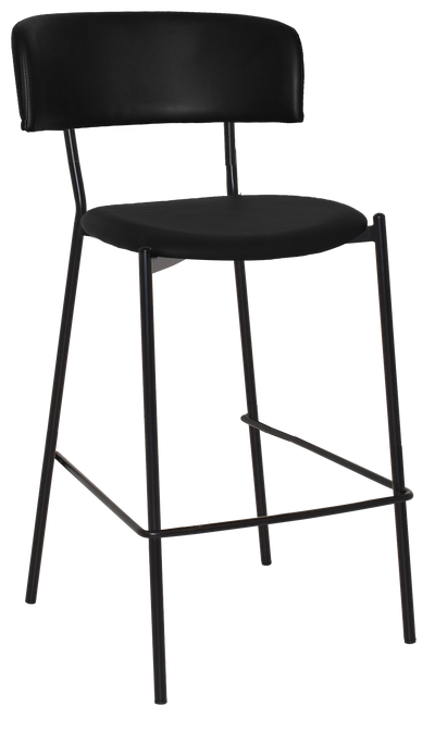 EZ STOOL LUGANO UPH 2 BLACK - EASTWOOD BORDEAUX