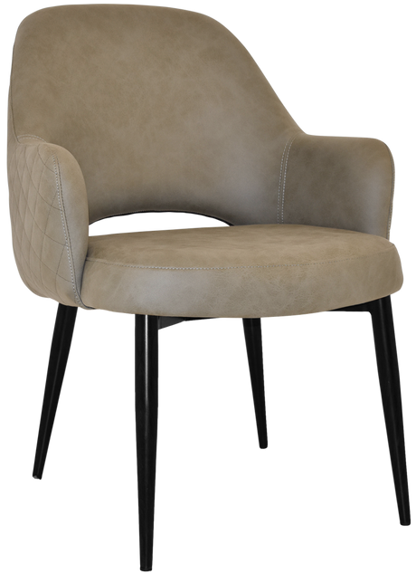 EZ Albury Black Metal Leg Upholstered Hospitality XL Armchair