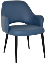 EZ Albury Black Metal Leg Upholstered Hospitality XL Armchair