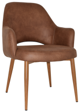 EZ Albury Oak Colour Metal Leg Upholstered Hospitality XL Armchair