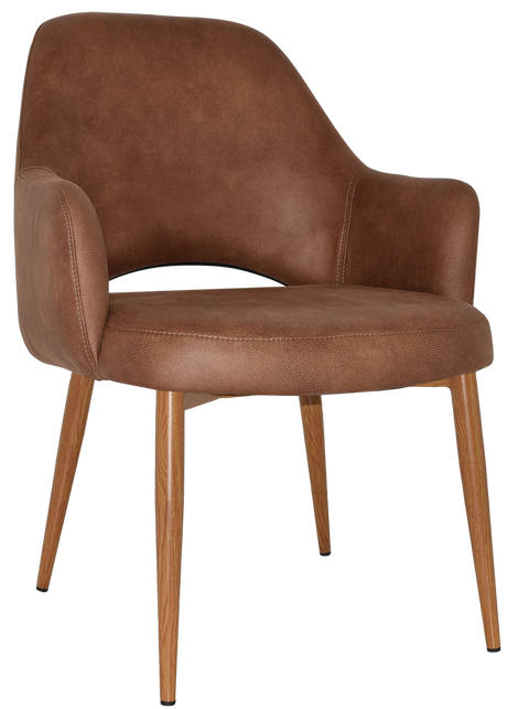 EZ Albury Oak Colour Metal Leg Upholstered Hospitality XL Armchair
