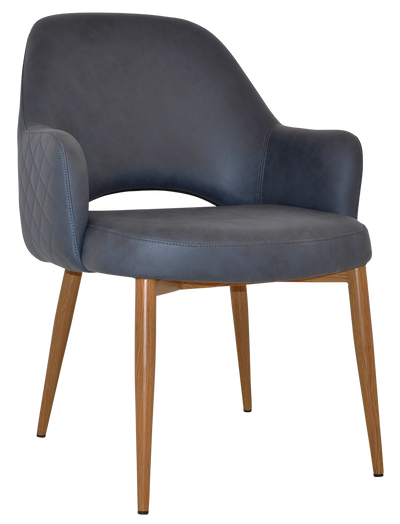 EZ Albury Oak Colour Metal Leg Upholstered Hospitality XL Armchair