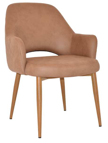 EZ Albury Oak Colour Metal Leg Upholstered Hospitality XL Armchair
