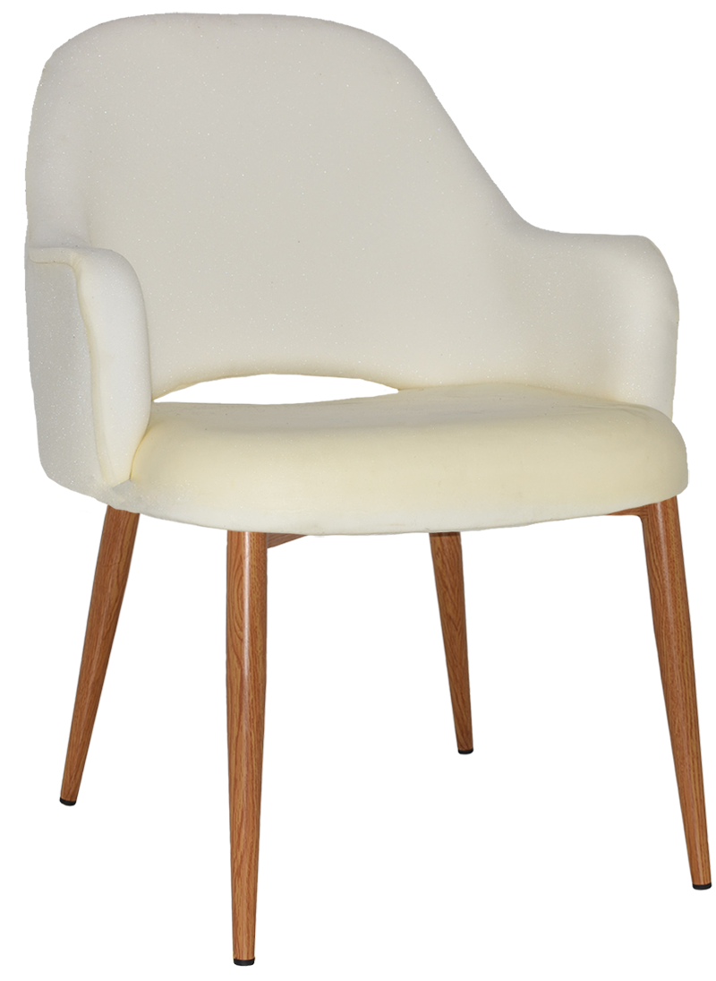 EZ Albury Oak Colour Metal Leg Upholstered Hospitality XL Armchair
