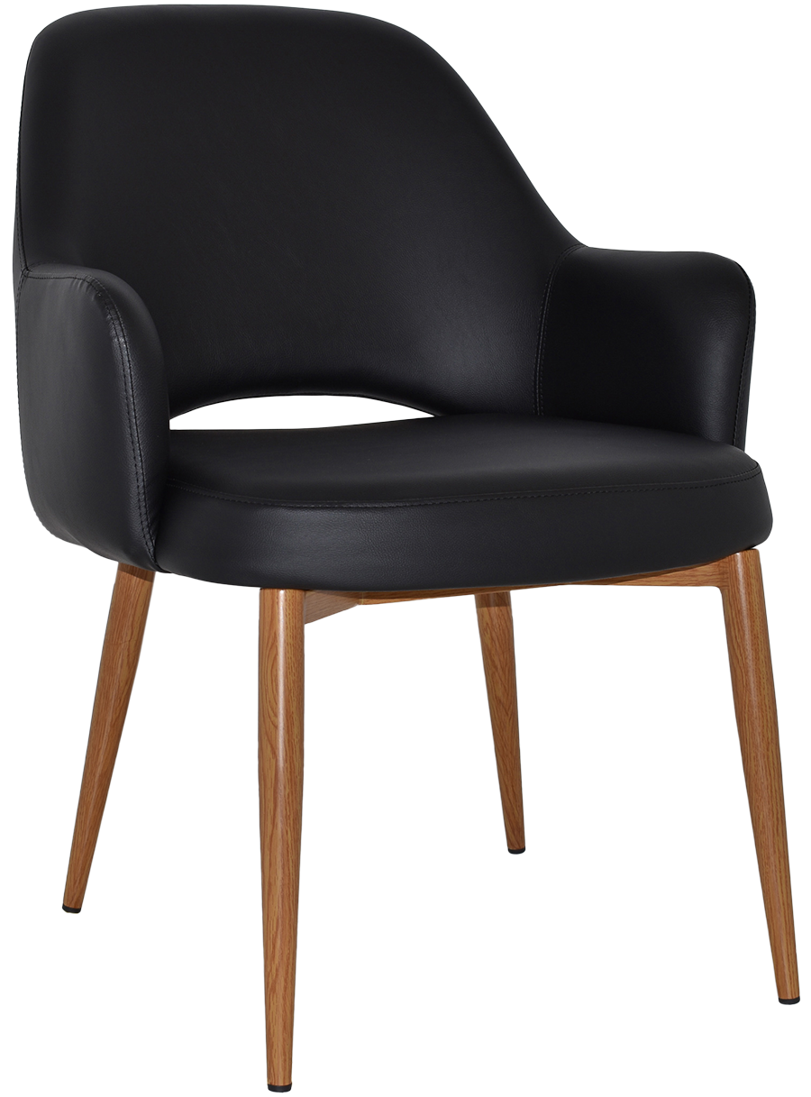 EZ Albury Oak Colour Metal Leg Upholstered Hospitality XL Armchair