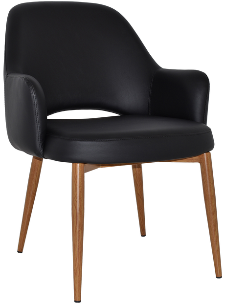 EZ Albury Oak Colour Metal Leg Upholstered Hospitality XL Armchair