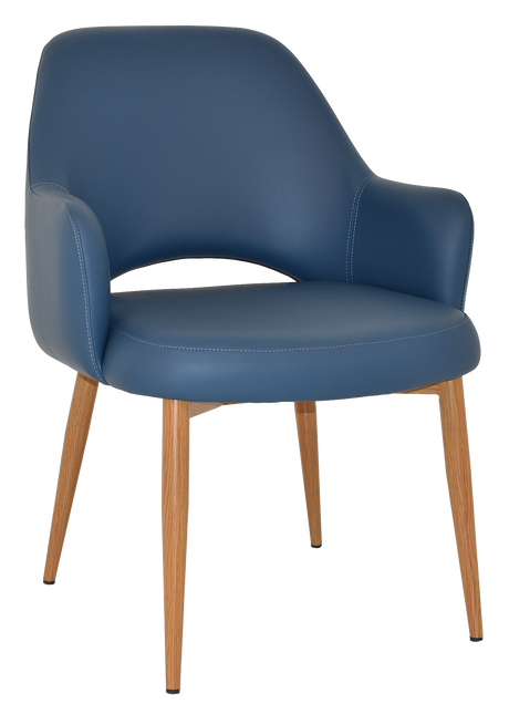EZ Albury Oak Colour Metal Leg Upholstered Hospitality XL Armchair
