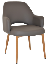 EZ Albury Oak Colour Metal Leg Upholstered Hospitality XL Armchair