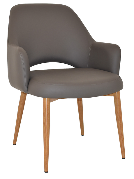 EZ Albury Oak Colour Metal Leg Upholstered Hospitality XL Armchair