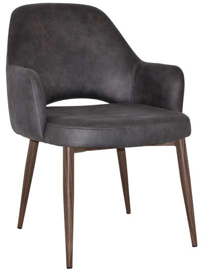 EZ Albury Walnut Colour Metal Leg Upholstered Hospitality XL Armchair