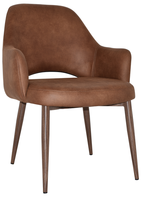 EZ Albury Walnut Colour Metal Leg Upholstered Hospitality XL Armchair