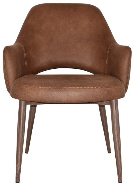 EZ Albury Walnut Colour Metal Leg Upholstered Hospitality XL Armchair
