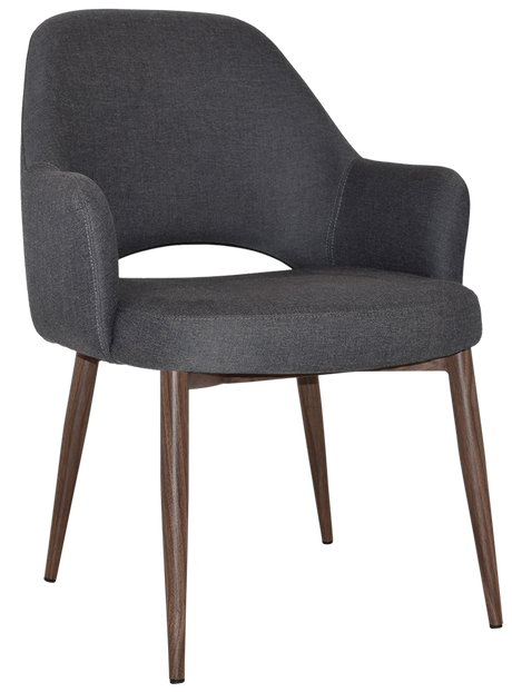 EZ Albury Walnut Colour Metal Leg Upholstered Hospitality XL Armchair