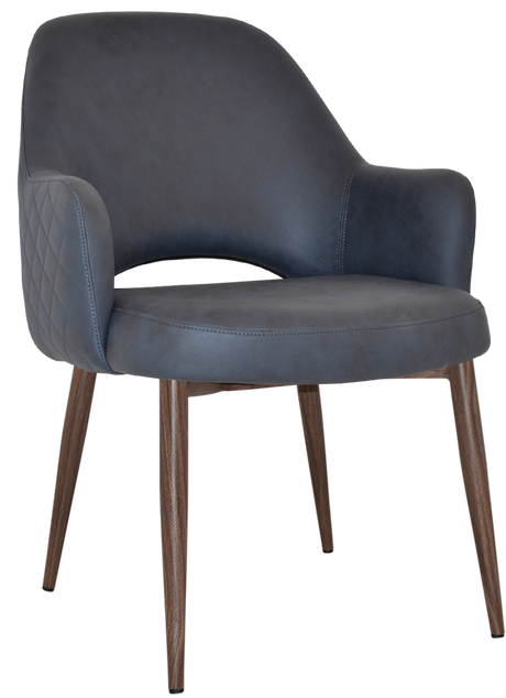 EZ Albury Walnut Colour Metal Leg Upholstered Hospitality XL Armchair