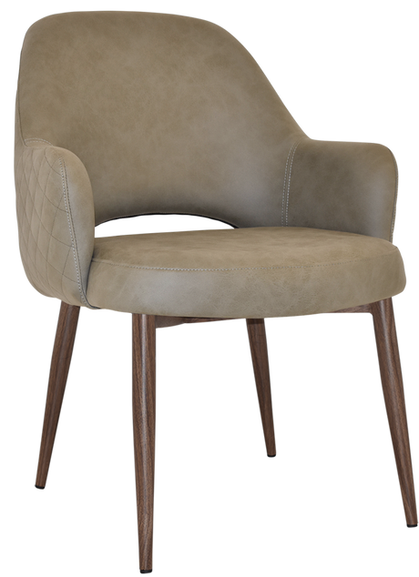 EZ Albury Walnut Colour Metal Leg Upholstered Hospitality XL Armchair