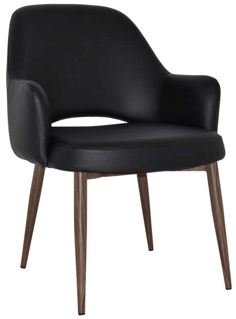 EZ Albury Walnut Colour Metal Leg Upholstered Hospitality XL Armchair