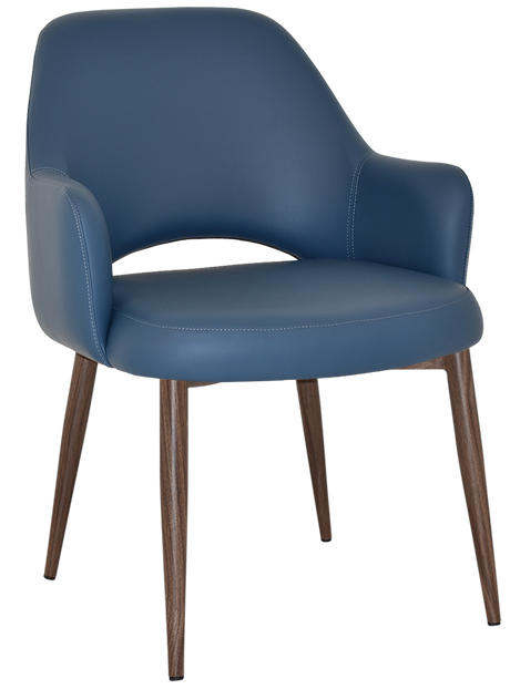 EZ Albury Walnut Colour Metal Leg Upholstered Hospitality XL Armchair