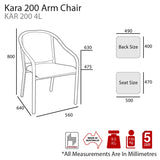 MA Kara 200 Fabric Upholstered Heavy Weight Arm Chair