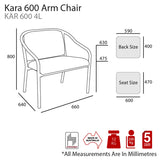 MA Kara 600 Fabric Upholstered Heavy Weight Arm Chair