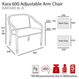 MA Kara 600 Fabric Upholstered Heavy Weight Height Adjustable Arm Chair